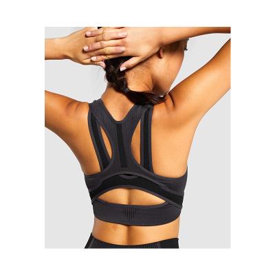 China Tiktok Omantic Antibacterial Women Sports Bra Criss Cross Back Medium Support Wireless Gym Yoga Padded Strappy Sports Bras for sale