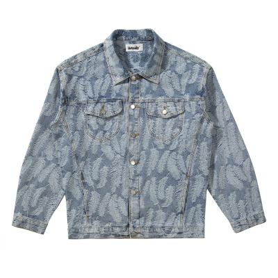 China Breathable High Street Jacquard Wash Denim Jacket for sale