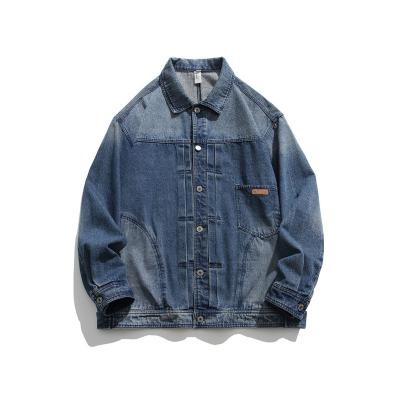 China Spring Breathable New American Fashion Brand Washable Crisp Denim Jacket Men's Japanese Style Stasis Soft Casual Top for sale