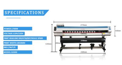 China Advertising printing industry 1.3m 1.6m wide format printer digital inkjet 1.8m/1.9m for eco solvent inks for sale