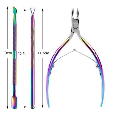 China Cuticle Supplier 3 Pack Professional Nail Care Manicure Tools Nail Trimmer With Cuticle Pusher Stainless Steel for sale