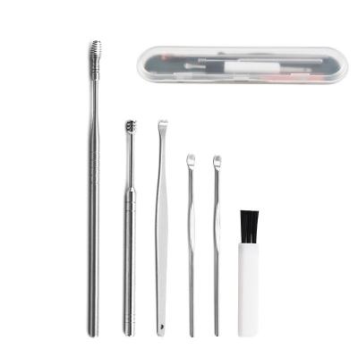 China 6 Pcs Ear Pick Earwax Cleaning Kit Stainless Steel Earwax Cleaning Kit Tool for sale