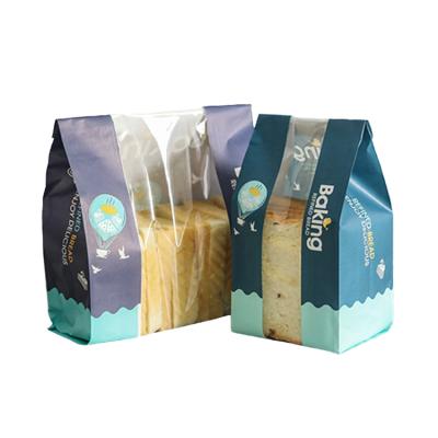 China Recyclable Cake Kraft Brown Kraft Paper Bag With Clear Window , White Kraft Paper Bread Bag for sale