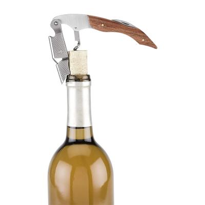 China Wholesale Hot Multifunctional Viable Style White Custom Laser Logo Beer Wine Wooden Bottle Opener for sale