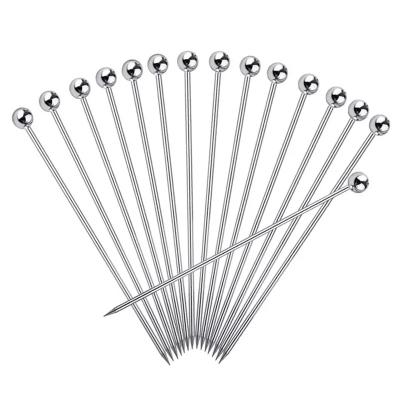 China Sustainable Luxury Food Grade Decorative Metal Fruit Stirrer Rose Gold Stainless Steel Custom Cocktail Picks for sale