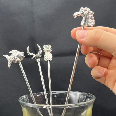 China Viable Custom Logo Stainless Steel Cocktail Stirrer Metal Drink Stirrers Mixing Sticks Stirrers for Wedding Guest for sale