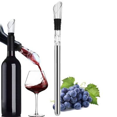 China Best Viable Barware 3-In-1 Aerator Pourer Stainless Steel Cooling Chiller Set Rod Bottle Wine Chiller Stick for sale