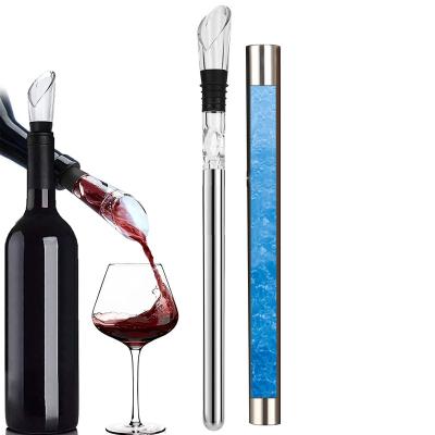 China Viable Beer Fridge Ice Wine Cooler Rod Stainless Steel With Pourer Bottle Wine Cooler Stick for sale