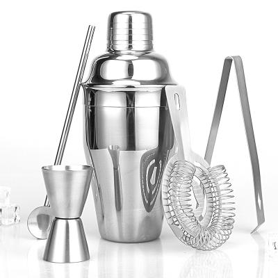 China Disposable Barware Gift Sets Cocktail Shaker Set Bartender Stainless Steel Martini Kit for Bar Clubs for sale