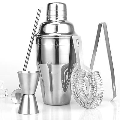 China 18/8 Disposable Stainless Steel Metal Silver Eco Accessories Dishwasher Friendly Cocktail Shaker Set for sale