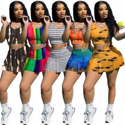 China New arrival SHIZAI anti-pilling breathable two-piece skirt women sports sets 2021 summer outfits 2 pieces sets for sale