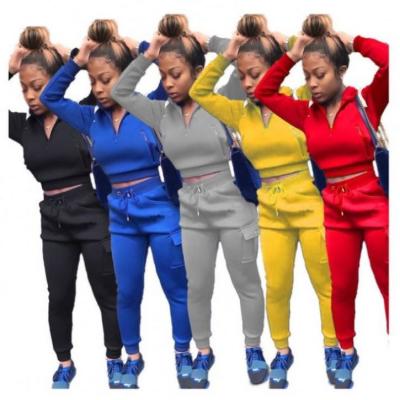 China Nwest Design Fashion Anti-pilling Casual Winter Hooied 2 Piece Set Solid Color Women Two Piece Set Women Clothing for sale