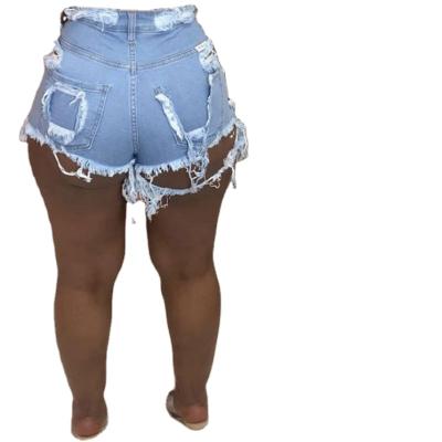 China SHIZAI Fashionable 2021 Summer Casual Washed Ripped Denim Denim Shorts Women Casual Distressed Cropped Culotte Jeans for sale