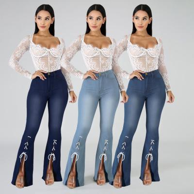 China SHIZAI New Arrival Woman Breathable Jeans Bandage Jean Trousers Woman Fashion Plus Size Women's Jeans for sale