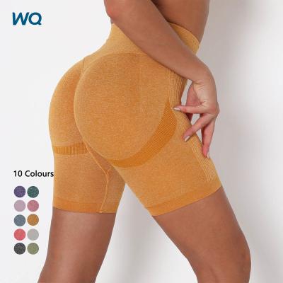 China New Product High Waisted Compression Fitness Shorts Breathable Seamless Gym Short Legging Yoga Shorts For Women for sale