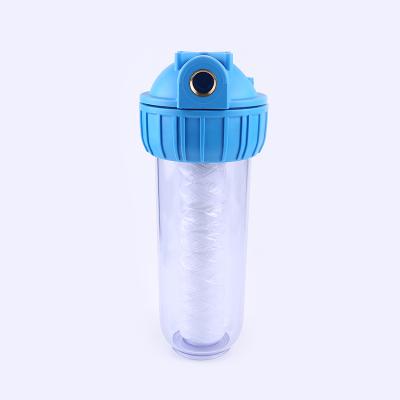 China Easy Operation 10 Inch Water Filter Housing Single Water Filter Cartridge Housing With Bracket And Wrench for sale