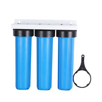 China Large 20 Inch Easy Operation Blue Elephant Water Filter Three Stage Plastic Water Filter for sale