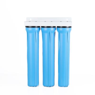 China Easy Operation Whole House Blue Water Filter 20 Inch Countertop Three Stage Triple Filter for sale