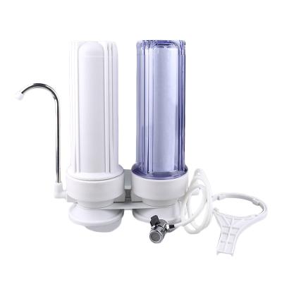 China High Quality Easy Operation Kitchen 2 Stage Table Top Worktop Water Filter Filter Double Water Systems for sale