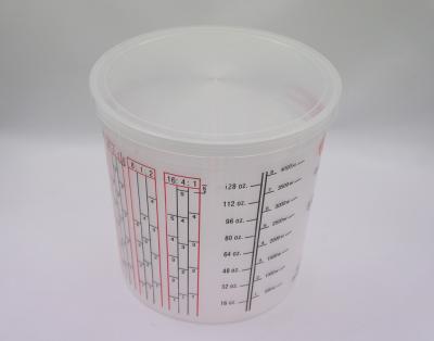 China 4000ml  Mixing cup Auto Plastic Single Use plastic pots measuring printed cup calibrated-up cup en venta