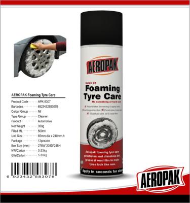 China Aeropak 500ml Tyre foaming cleaner for tire care for sale