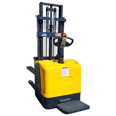 China Battery Operated Hotels Stacker Fully Electric Pallet Stacker Pusher Straddle Pallet Stacker for sale