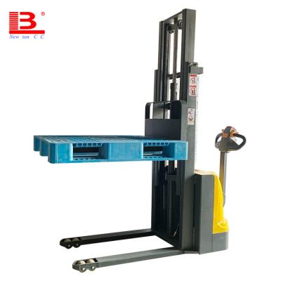 China Hotels Electric Walk Behind Electric Forklift Stacker Truck Pallet Stacker for sale