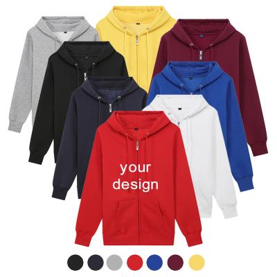 China Anti-Wrinkle Plus Size Plain Full Zip Fleece Hoodies For Men Custom Logo Training And Jogging Polyester Sweatshirt Hoodies Unisex Wear for sale