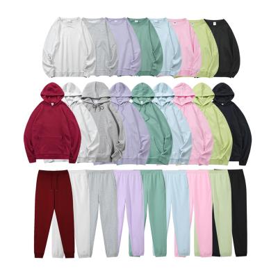 China Anti-Wrinkle Private Label Logo Hoodies Set Custom Mens Unisex Sweatpants And French Terry Pullover Hoodie Set 3 Suits For Men for sale