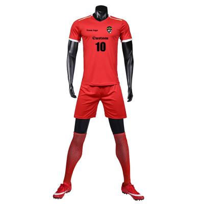 China Breathable 2019 Soccer Uniform Set Custom O Neck Half Sleeve T-Shirt And Shorts Kids Football Kits for sale