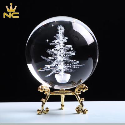 China China 60MM 80MM 3D Laser Engraved Glass Sphere Crystal Craft Zodiac Sign Christmas Crystal Ball For Gift Ornaments for sale