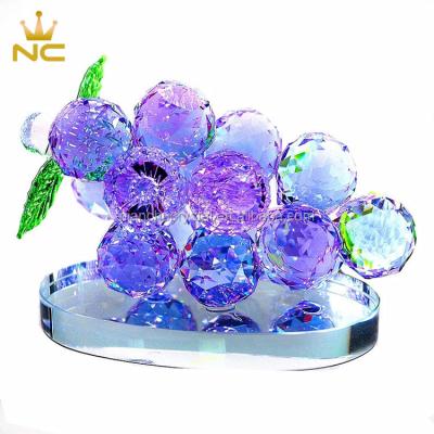 China Wholesale Clear China Crystal Glass Grape For Crystal Ornament Wedding Decoration Gift for sale