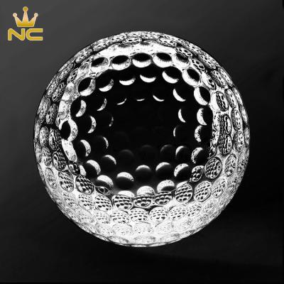 China China Beveled Laser Cut Crystal Paperweight Round Glass Golf Ball for sale