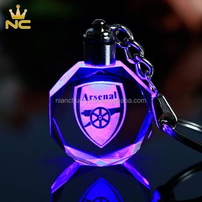 China China Custom 3D Laser Engraving Photo Gifts Led Crystal Keychain With Logo Print for sale