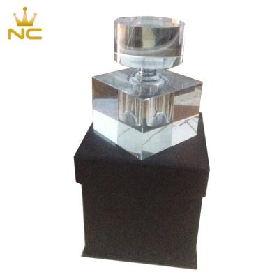 China China Customized 10ml 30ml Single Glass Square Crystal Perfume Bottle for sale