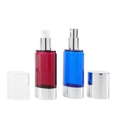 China New Design Skin Care Cosmetic Lotion 30ml 50ml Plastic Blue LPI Airless Bottle for sale