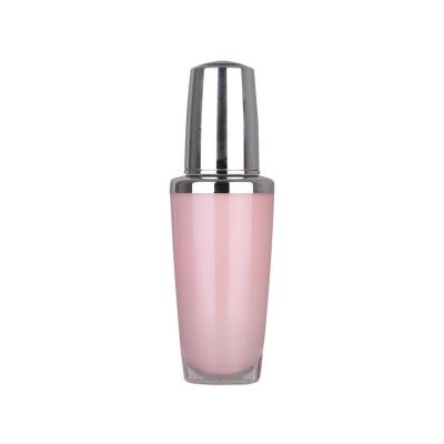 China Joly Beauty Cosmetic Wholesale Empty Flat Shoulder Pink Color PP Body Lotion Bottle for sale