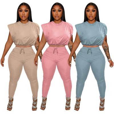 China Spring 2022 Breathable Women Summer Breathable Sport Women Cycling Sets Two Piece Jogging Ladies 2 Set Outfit Letterman for sale