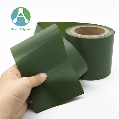 China Waterproof 0.07mm PVC Christmas Tree Roll Green Rigid Film For Tree Leaves Artificial Grass for sale