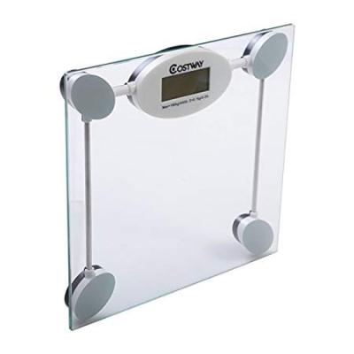 China With Tray Digital Body Weight Scale Bathroom Scale With Platform Glass LCD Display 5KG To 180KG Capacity for sale