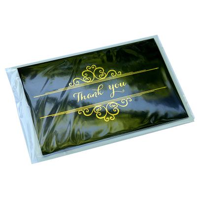 China China Amazon Gift Card Black Gold Color Logo Thank You Cards With Envelope for sale