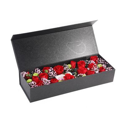 China Handmade Custom Knocked Down Gift Box Rectangle Folding Gift Box For Valentine's Day Flowers for sale