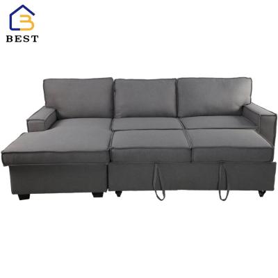 China Adjustable Furniture L Shape (Height) Living Room Sectional Sofa With Storage Chaise Sofa With Bed Sleeper Sofas for sale