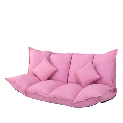 China Pink Adjustable Fabric Adjustable Folding Sofa Floor Chair Sofa Lounger (Height) Lazy Bed Couch for sale