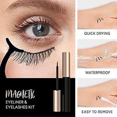 China Deeply Enhanced Magnetic Eyeliner and Eyelashes 2021 Magnetic Eyelashes Kit with Easy to Wear Eyeliner and Tweezers for sale