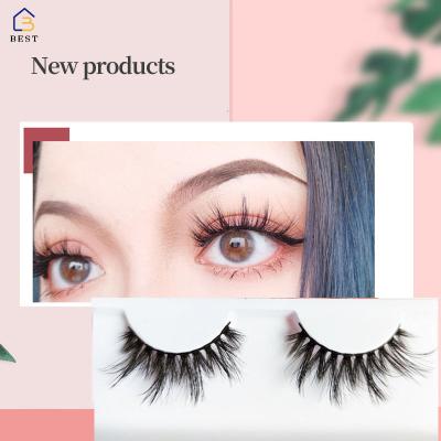 China Wholesale Custom Natural False Eyelash Logo Vendor Russian Long Fluffy Handmade Mink Eyelashes whips 20mm Mink Lashes 25mm eyelash for sale