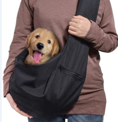 China Personalized Dog Cat Sling Carrier Adjustable Padded Shoulder Strap with Mesh Pocket for Outdoor Travel for sale