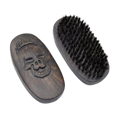 China Beauty Salon Nature Oval Hair Nylon Bamboo Beard Brush For Beard Grooming Kit Free Logo Customization for sale