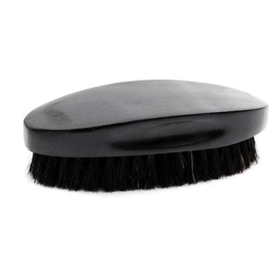 China Comfortable Custom Logo Black Beard Wave Brush Wooden Boar Bristle Brush For Men for sale