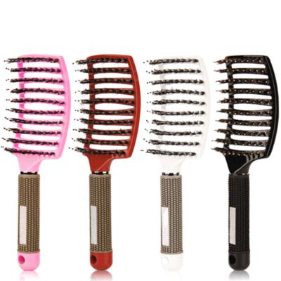 China Women's Nylon Hair Comb Scalp Massage Comb Waterproof Bristle Hair Brush Hairdressing Styling Tool Curly Hair Brush for sale